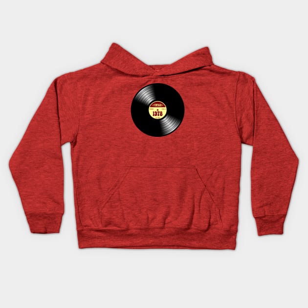 Vintage Vinyl 1978 Kids Hoodie by GloopTrekker